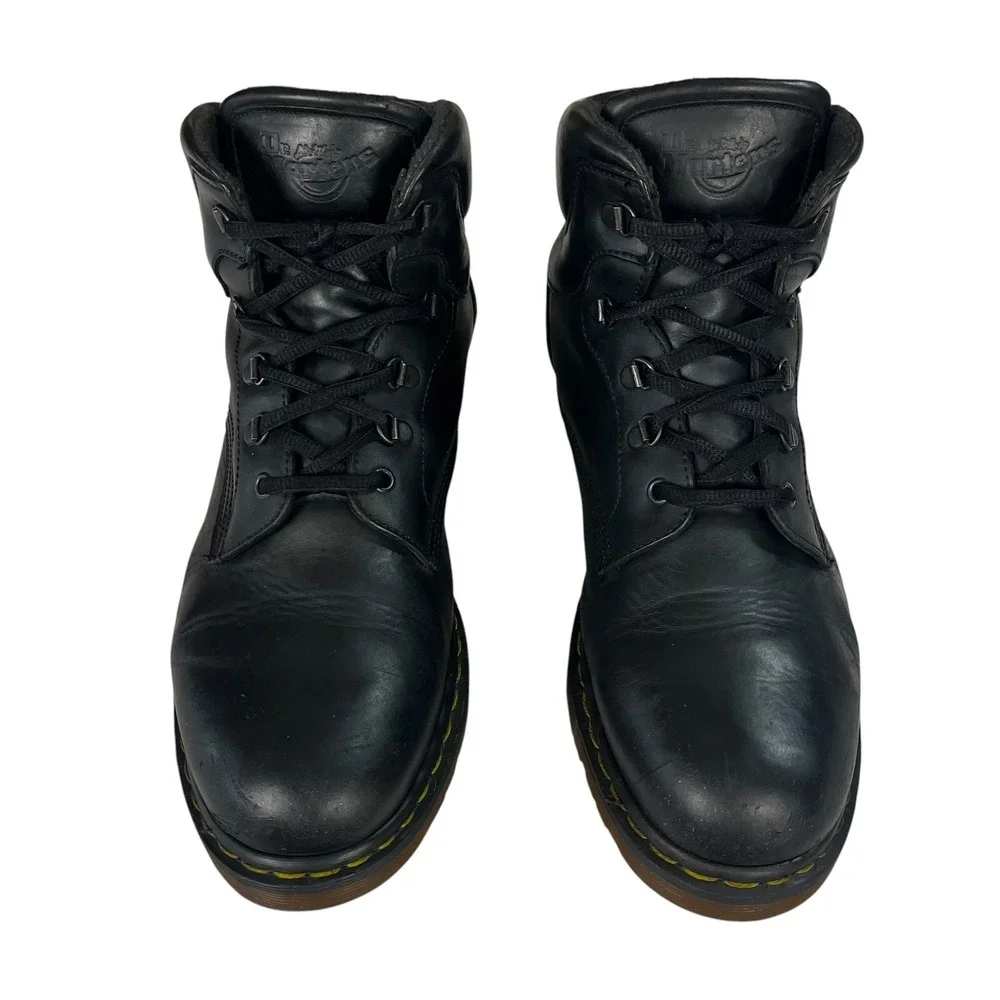 Vintage Dr Martens Black Leather Boots Mens 12 Combat Moto‎ Biker Workwear Boho